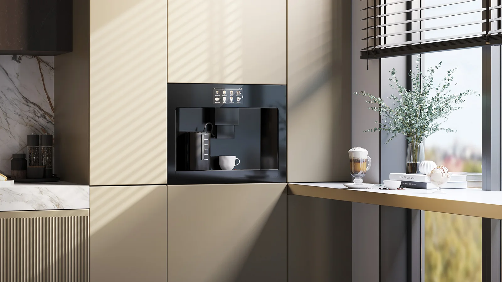 Встраиваемая кофемашина HIBERG PROFF-K в интерьере