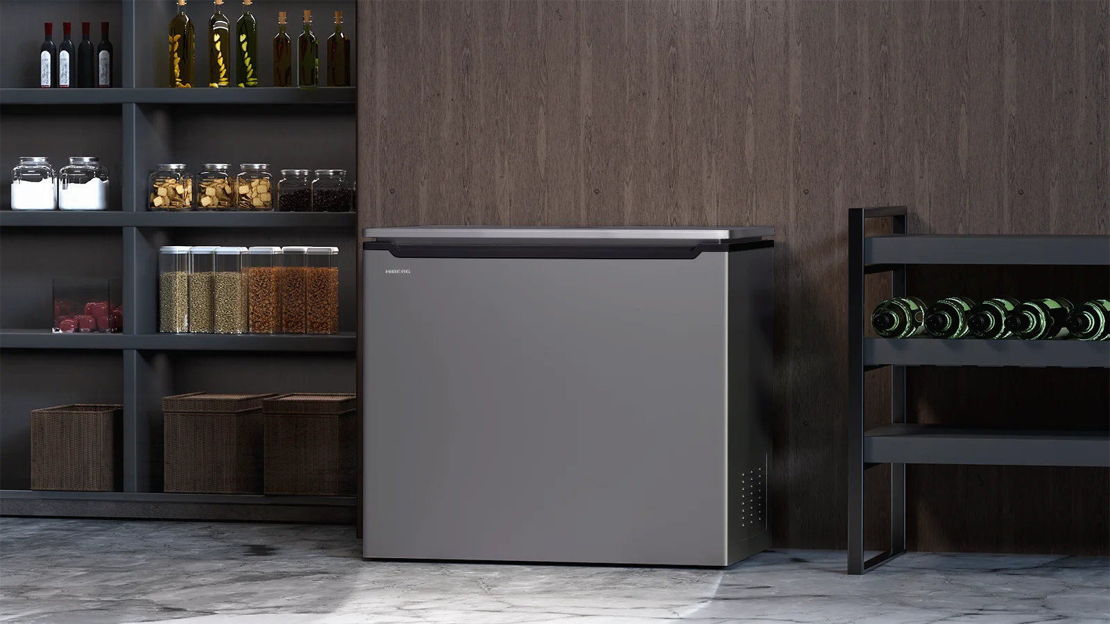Морозильник HIBERG PF 25 NFXd в интерьере