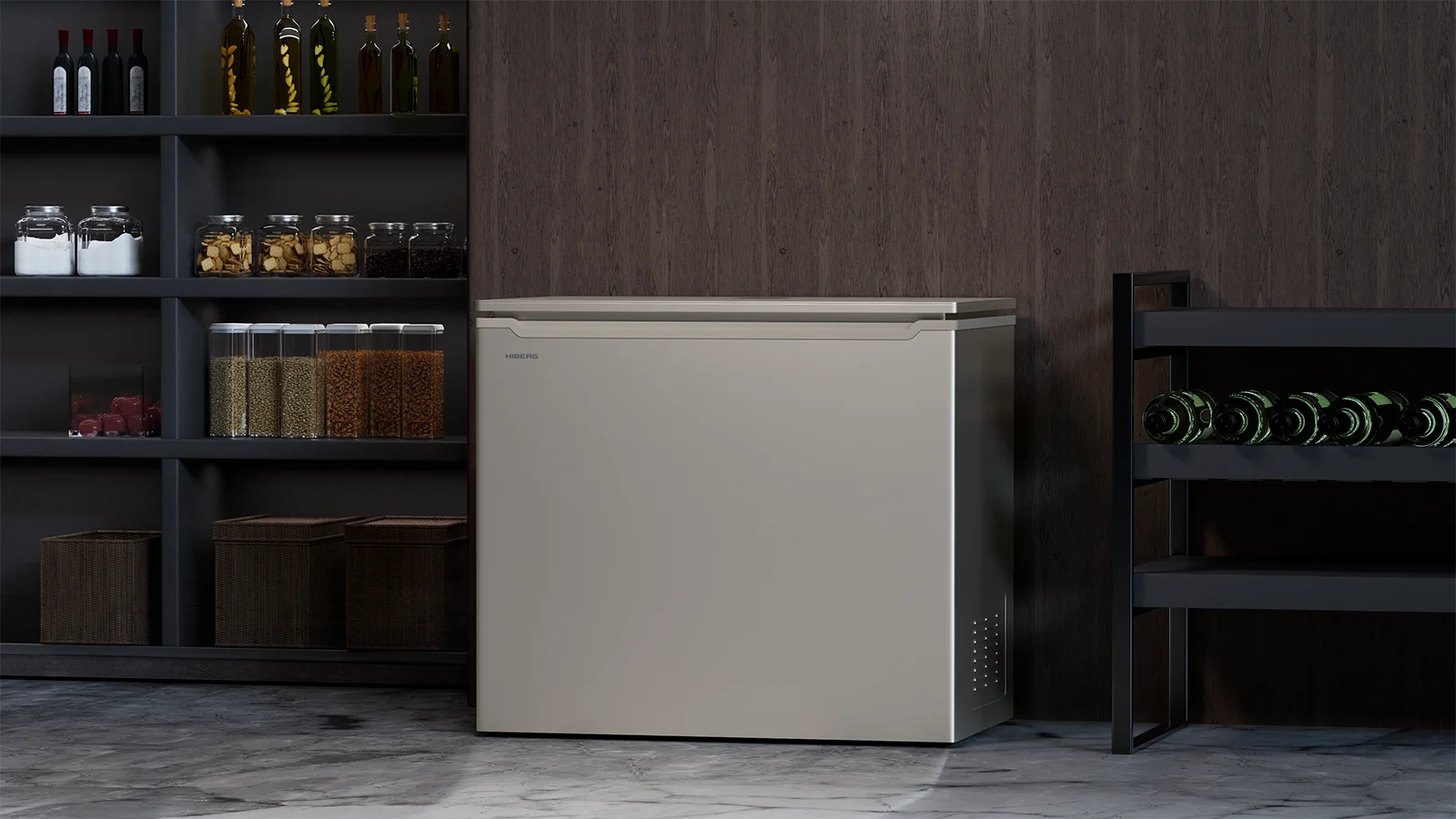Морозильник HIBERG PF 25 NFG в интерьере
