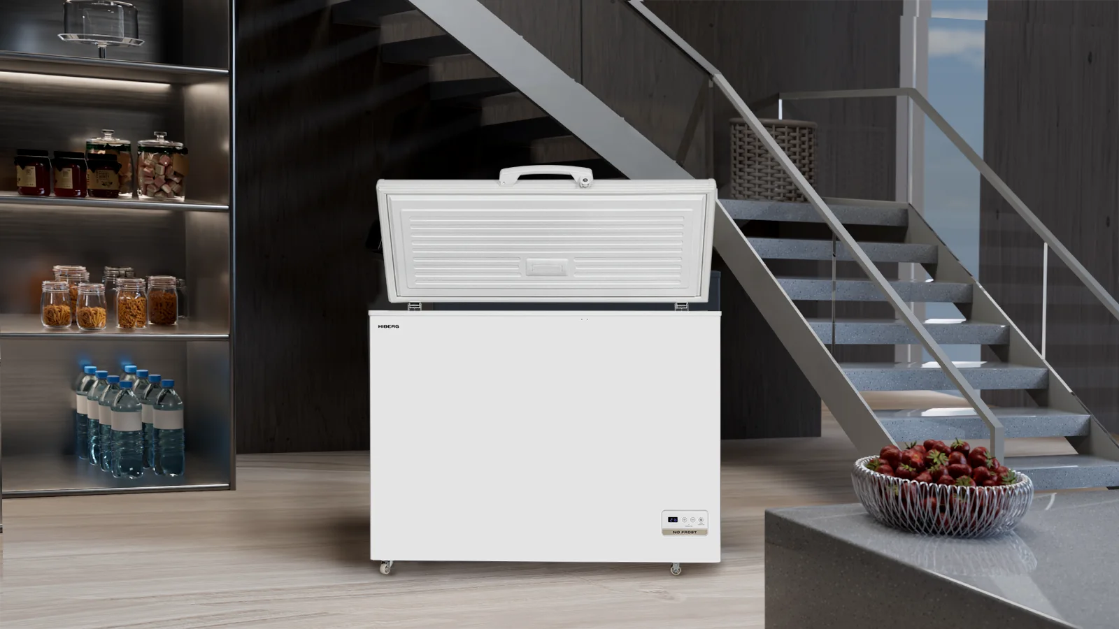 Морозильник HIBERG PF 32L4 NFW в интерьере