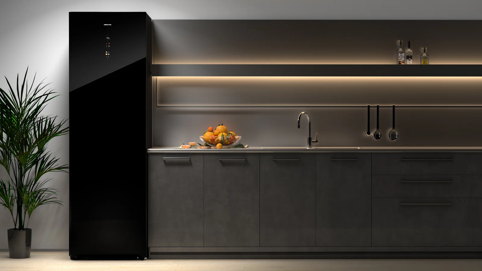 Морозильник HIBERG i-FR 44G B в интерьере