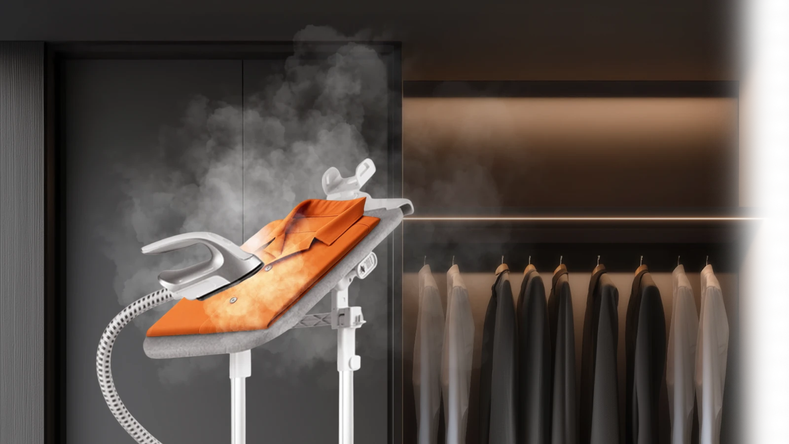 Отпариватель для одежды HIBERG GS 6000 W в интерьере