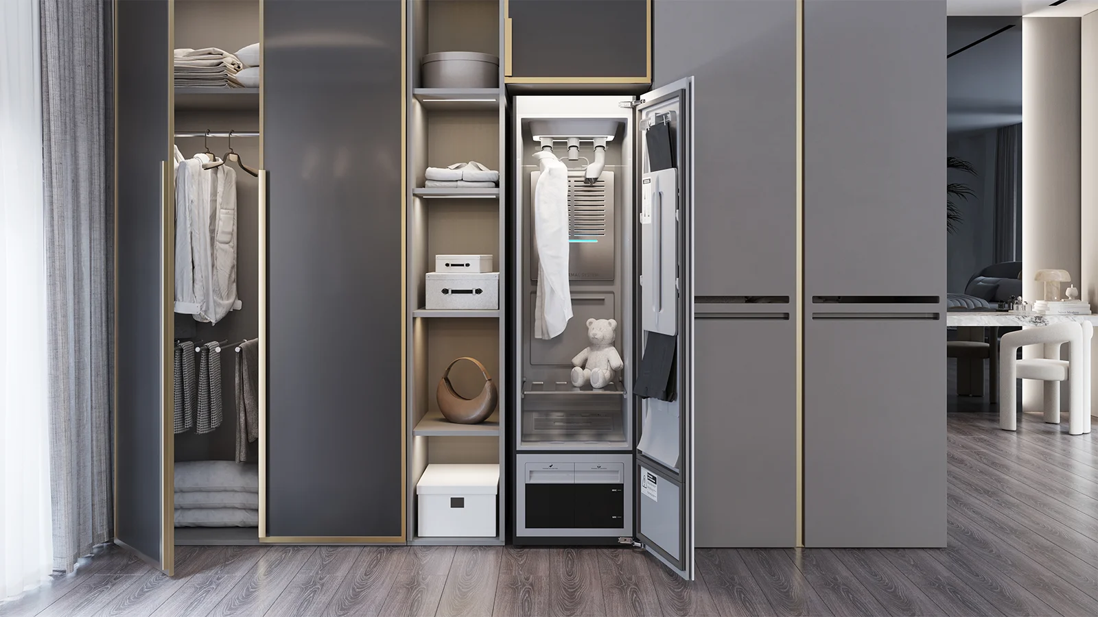 Паровой шкаф HIBERG SD 5GM в интерьере