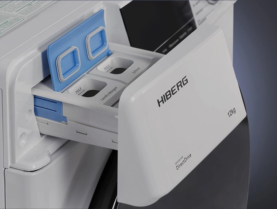 Преимущество Стиральная машина HIBERG i-DDQ6A - 1214 W - Функция автодозировки i-Dos