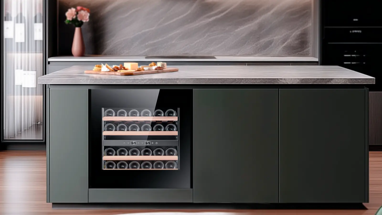 Встраиваемый винный шкаф HIBERG ROYAL W 60 в интерьере