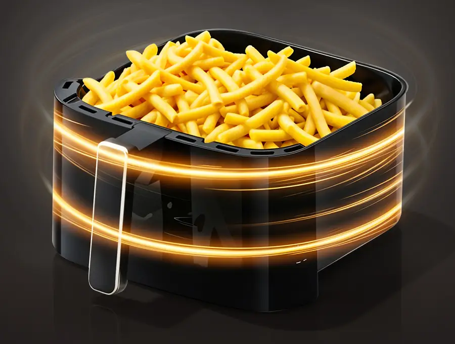 Преимущество Аэрогриль HIBERG MGF 800 B - Золотистая корочка на все 360°