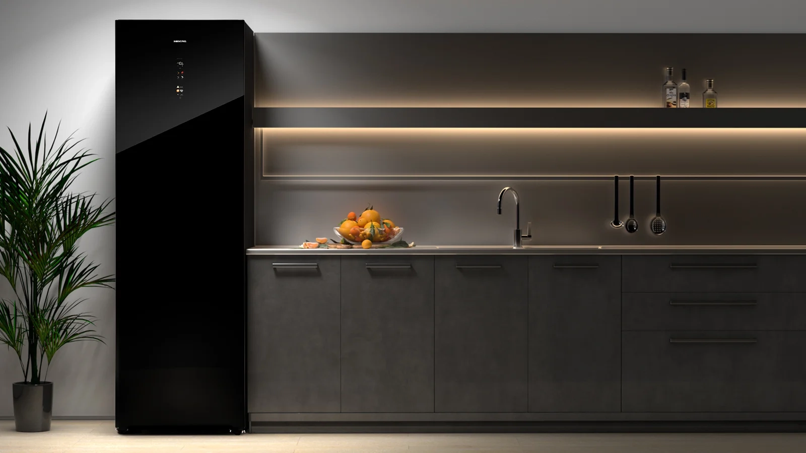 Морозильник HIBERG i-FR 44G B в интерьере