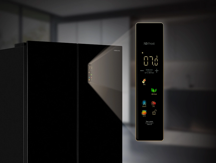 Преимущество Холодильник HIBERG i-RFQ 630G B - Цветной LED-дисплей