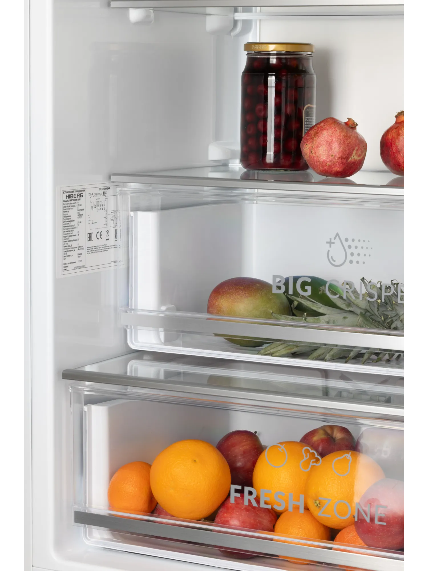  Встраиваемый холодильник HIBERG i-RFCB 520F NFW