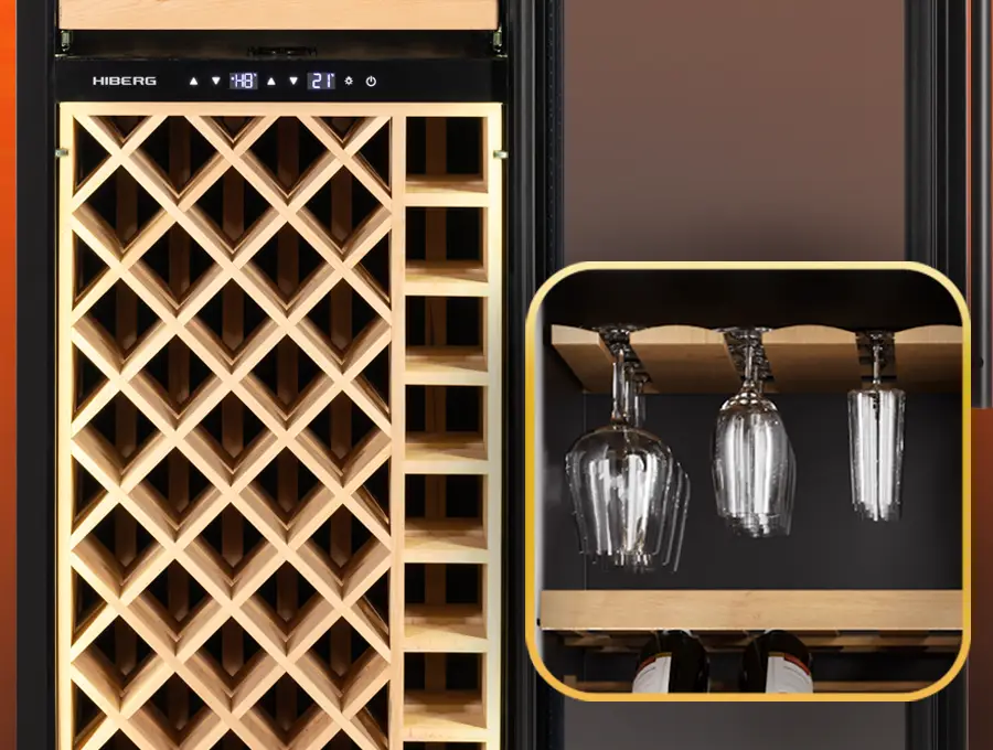Преимущество Встраиваемый винный шкаф HIBERG ROYAL WX 190 - Эстетика формы и содержания