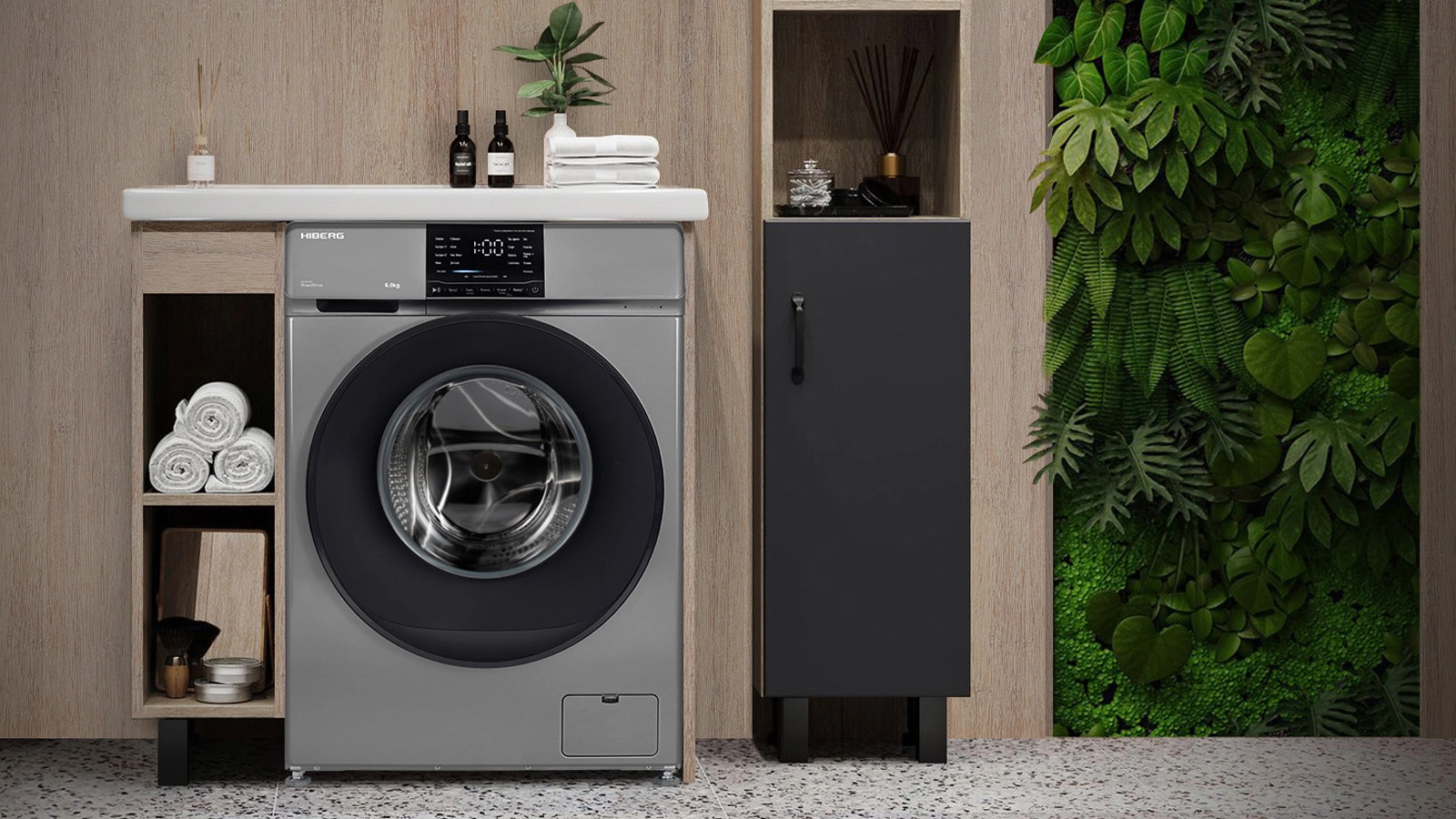 Стиральная машина HIBERG i-DDQ6 - 612 Sd в интерьере