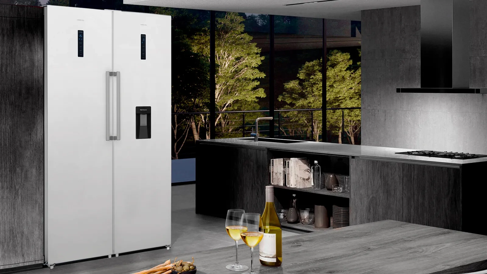 Холодильник HIBERG i-RF 40D W + Морозильник HIBERG i-FR 40 W в интерьере