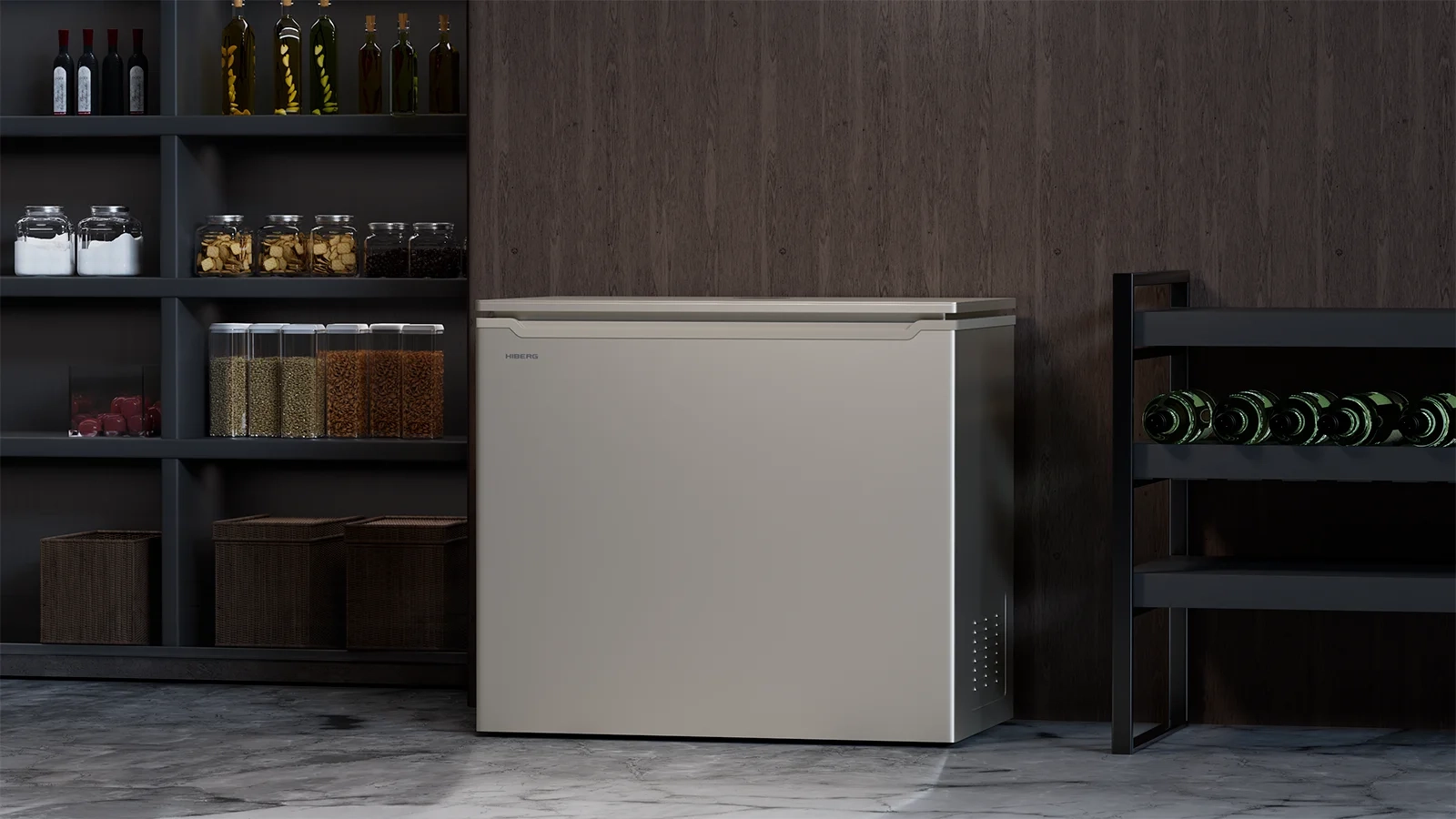 Морозильник HIBERG PF 25 NFG в интерьере