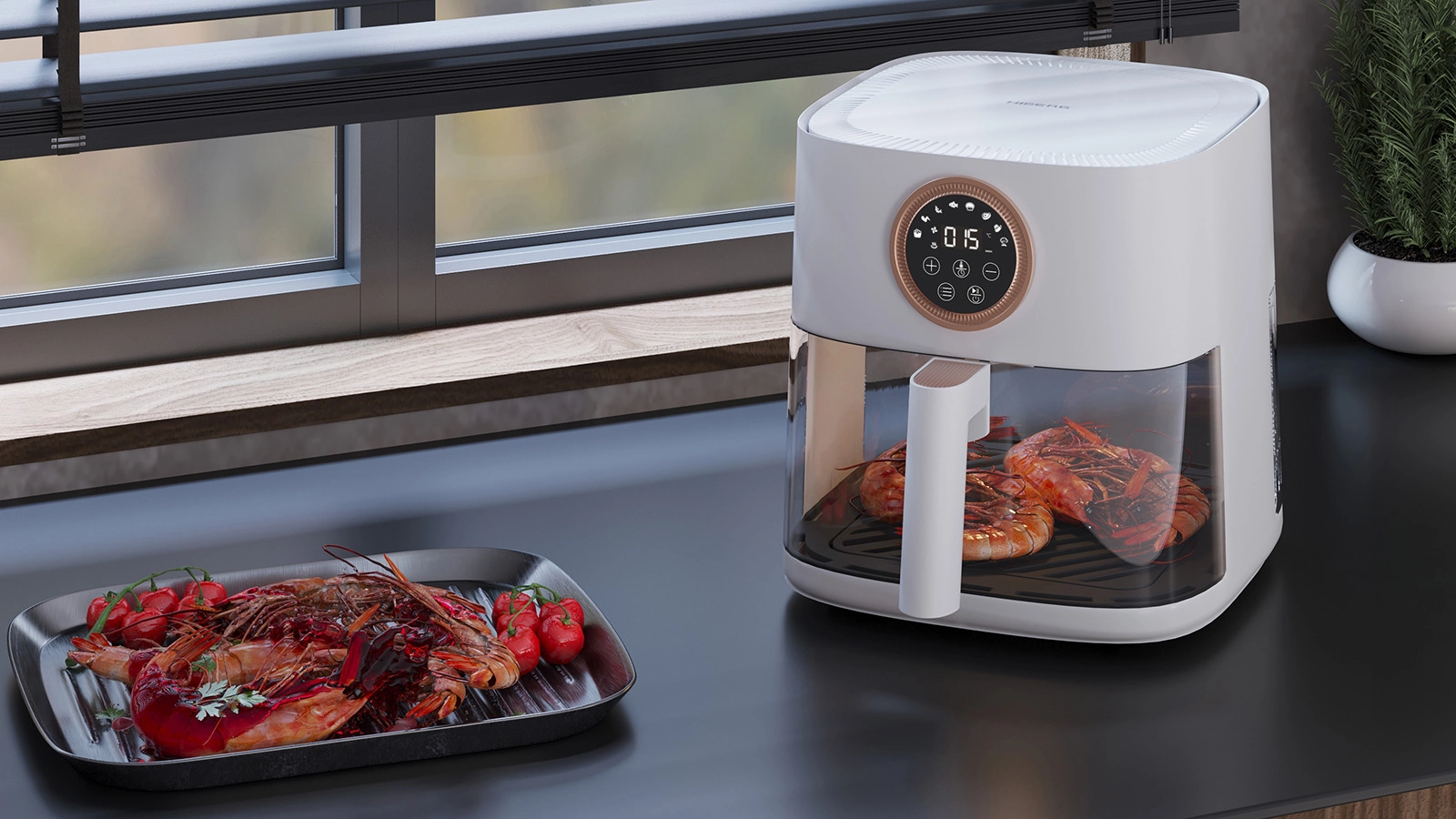 Аэрогриль HIBERG GF 400 GW в интерьере