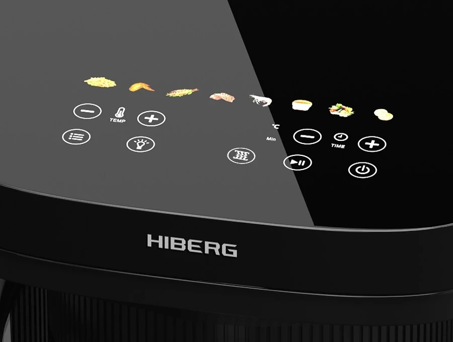 Преимущество Аэрогриль HIBERG MGG 600 B - Сенсорное управление и LED-дисплей