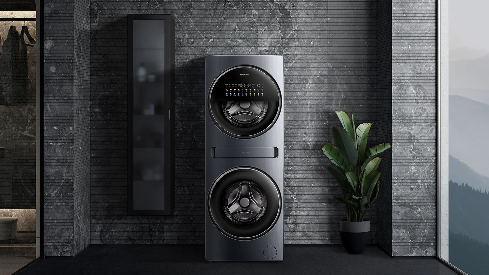 Стиральная машина c сушкой HIBERG TOWER i-DD 107-612 Sd в интерьере