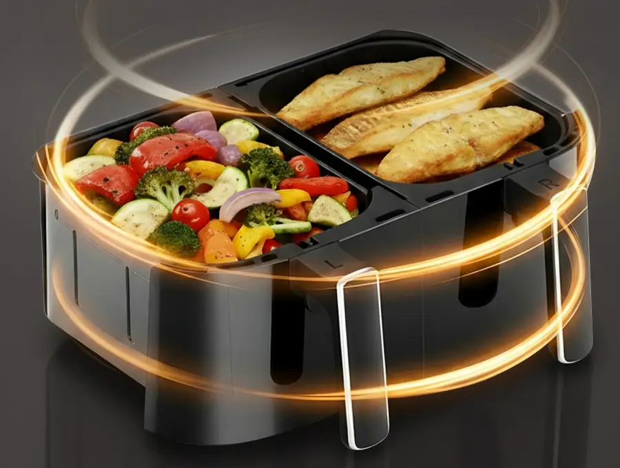 Преимущество Аэрогриль HIBERG MGD 900 B - Золотистая корочка на все 360°