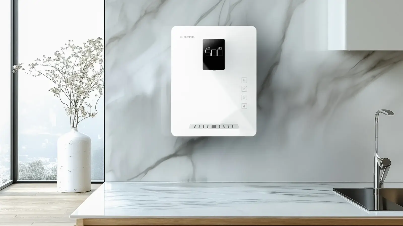 Диспенсер для воды HIBERG DV 50 GW в интерьере