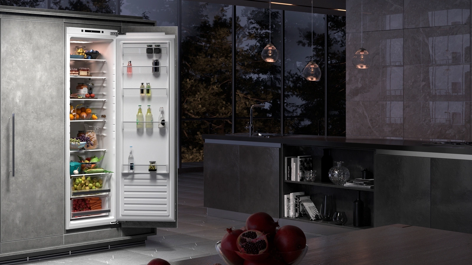 Встраиваемый холодильник HIBERG RFB 30 W в интерьере