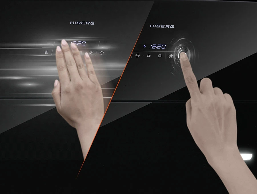 Преимущество Наклонная вытяжка HIBERG VM 90131 W - Два типа управления