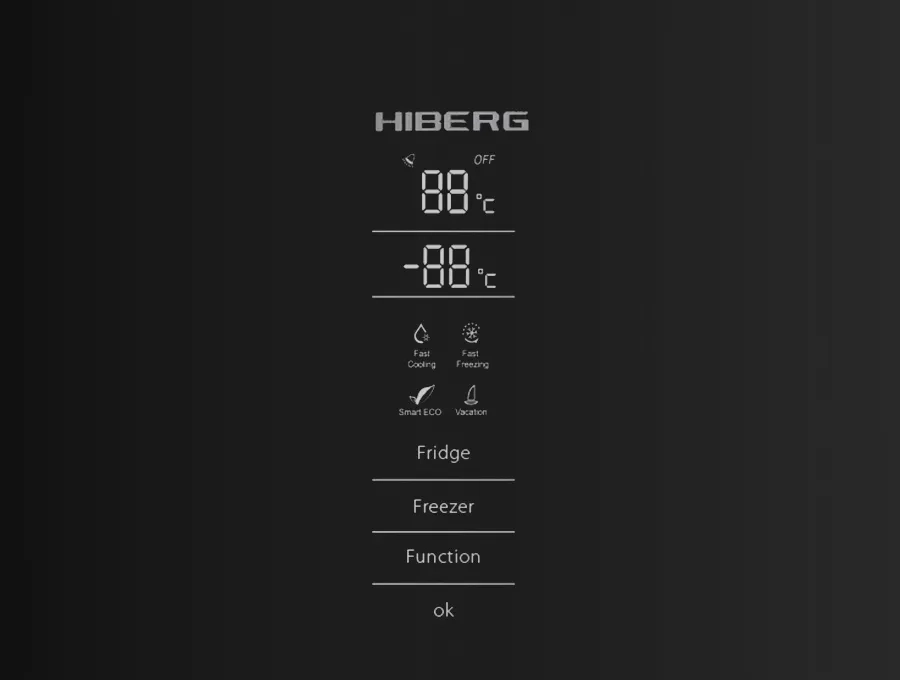 Преимущество Холодильник HIBERG RFC-400DX NFGY inverter - Сенсорное управлением с фантомным дисплеем