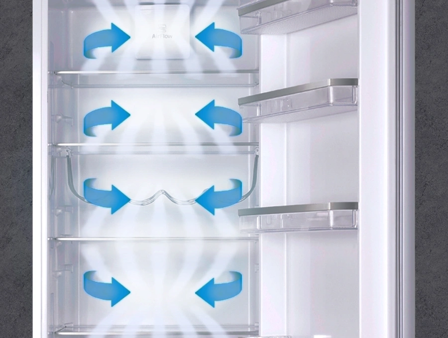 Преимущество Встраиваемый холодильник HIBERG RFB 30 W - Система Multi Air Flow