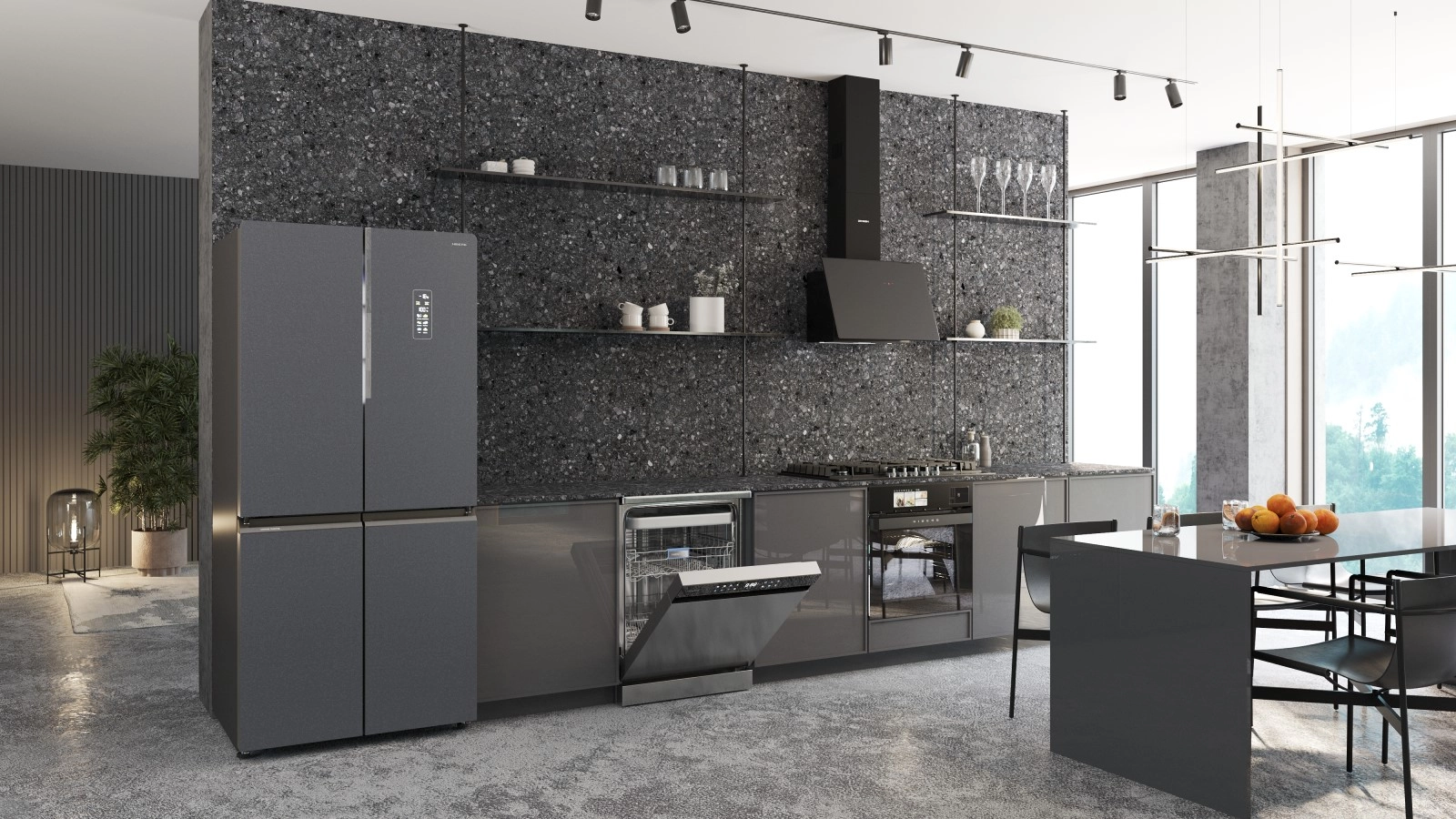 Холодильник HIBERG RFQ-590G GT Inverter в интерьере