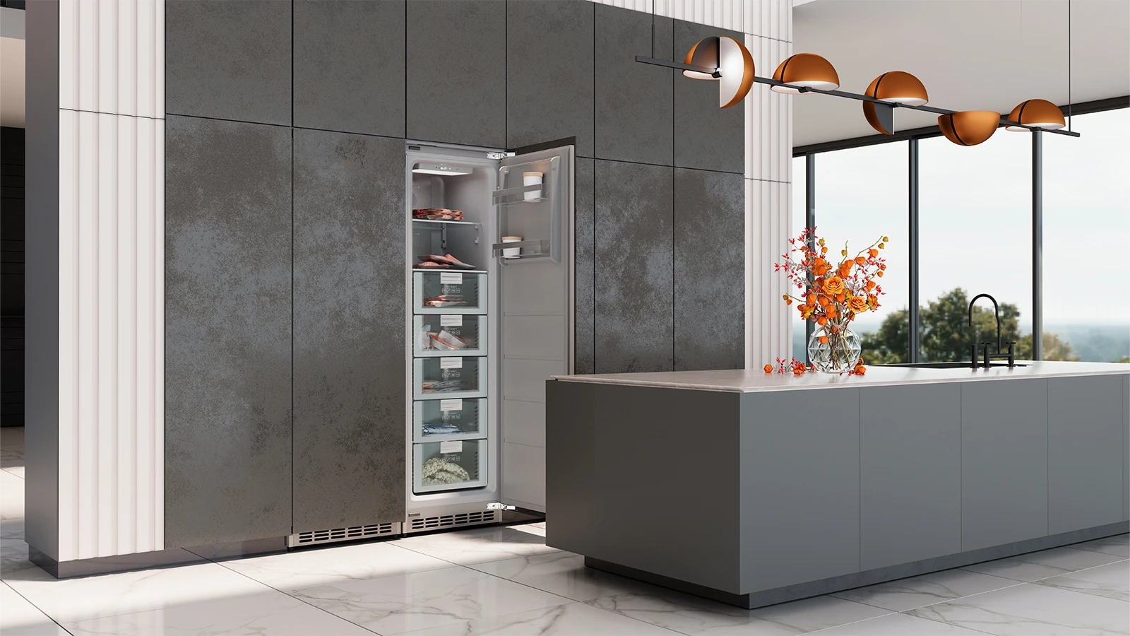 Встраиваемый морозильник HIBERG i-FRB 35 NF в интерьере