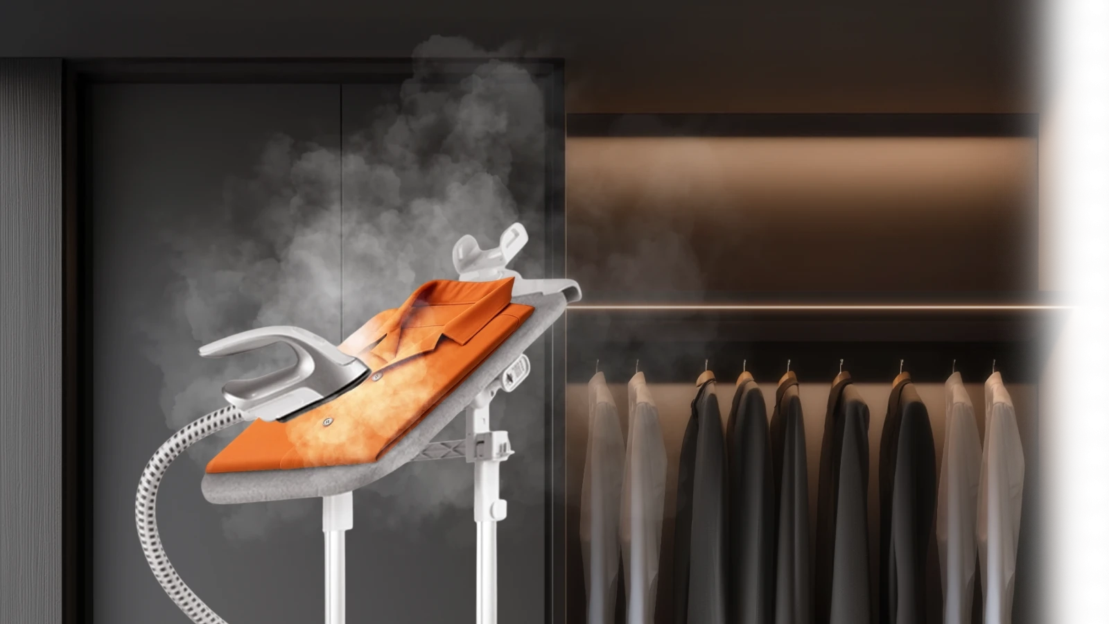 Отпариватель для одежды HIBERG GS 6000 W в интерьере