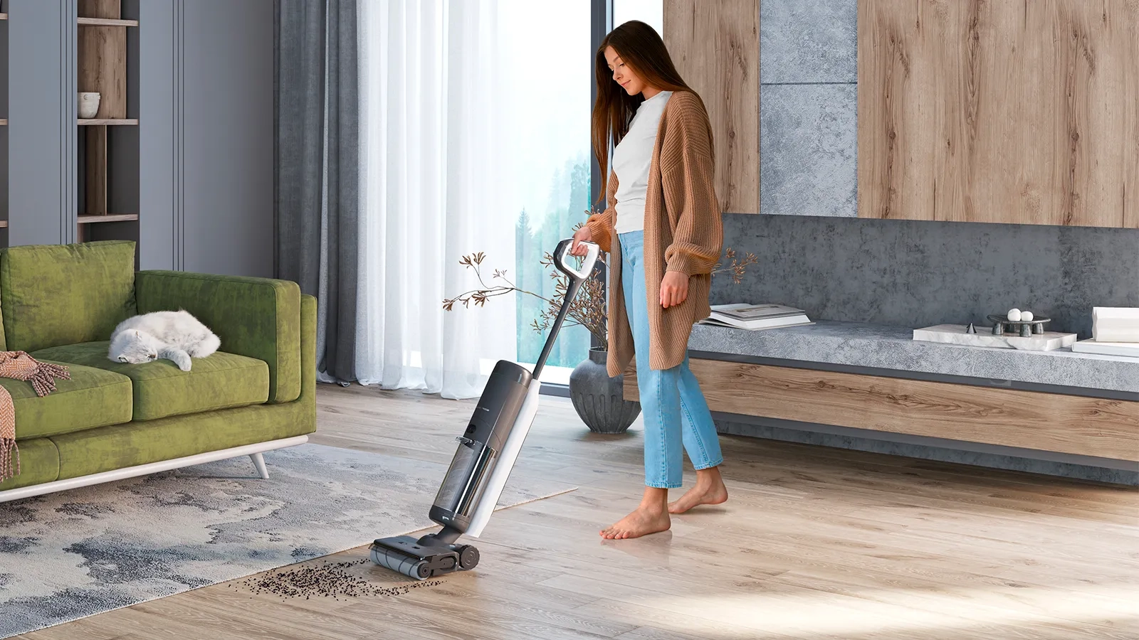 Пылесос моющий HIBERG i -SPACE в интерьере