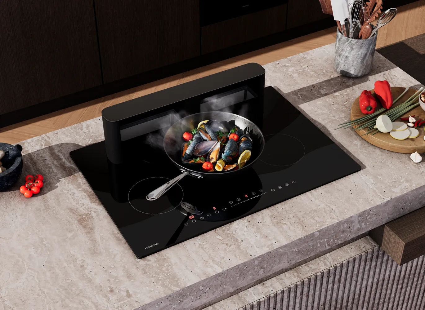 Категория Варочные  поверхности  с  вытяжкой Hiberg